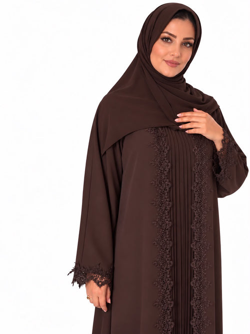 ABAYA 3 PIÈCES PLISSÉE